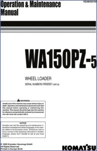 komatsu wa150pz, komatsu manual