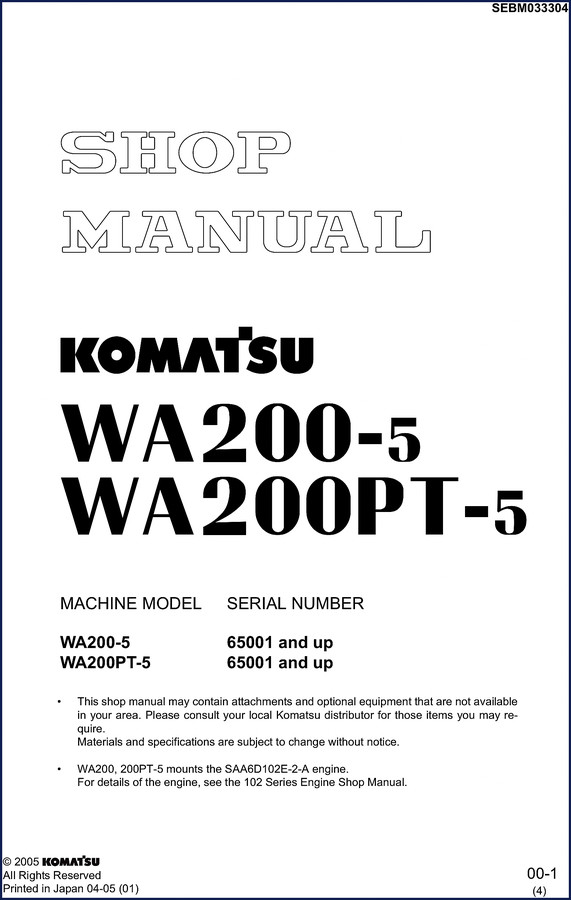 komatsu wa200, komatsu manual