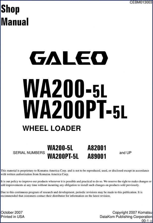 komatsu wa200, komatsu manual