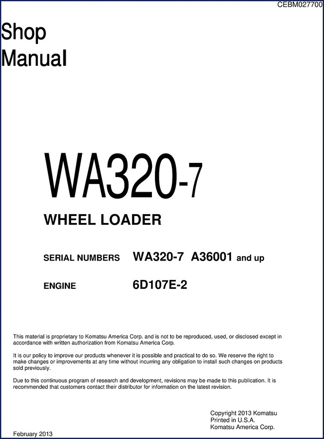 komatsu wa320, komatsu manual