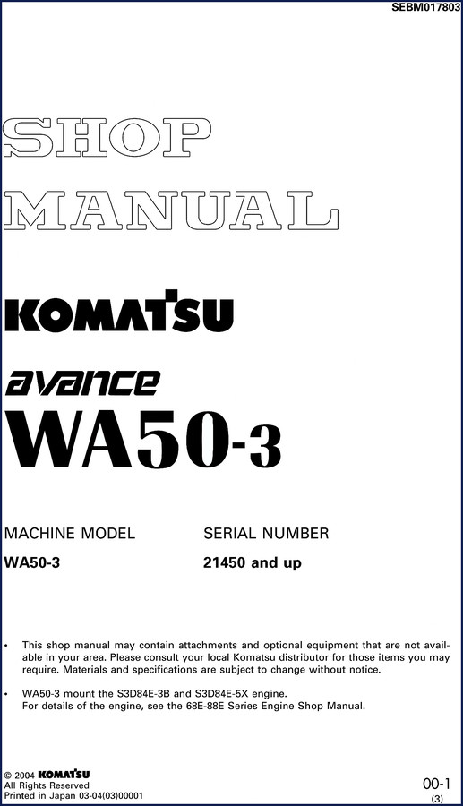 komatsu wa50, komatsu manual