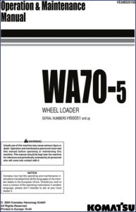 komatsu wa70, komatsu manual