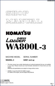 komatsu wa800l, komatsu manual