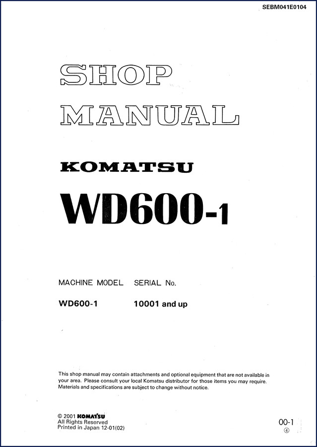 komatsu wd600, komatsu manual