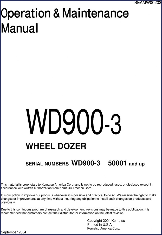 komatsu wd900, komatsu manual