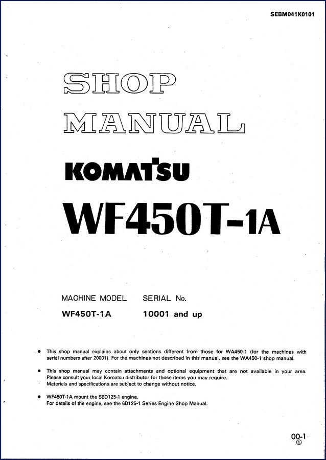 komatsu wf450t, komatsu manual