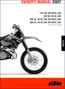 ktm 125 exc six days 2007 operators manual, ktm manual, ktm 125