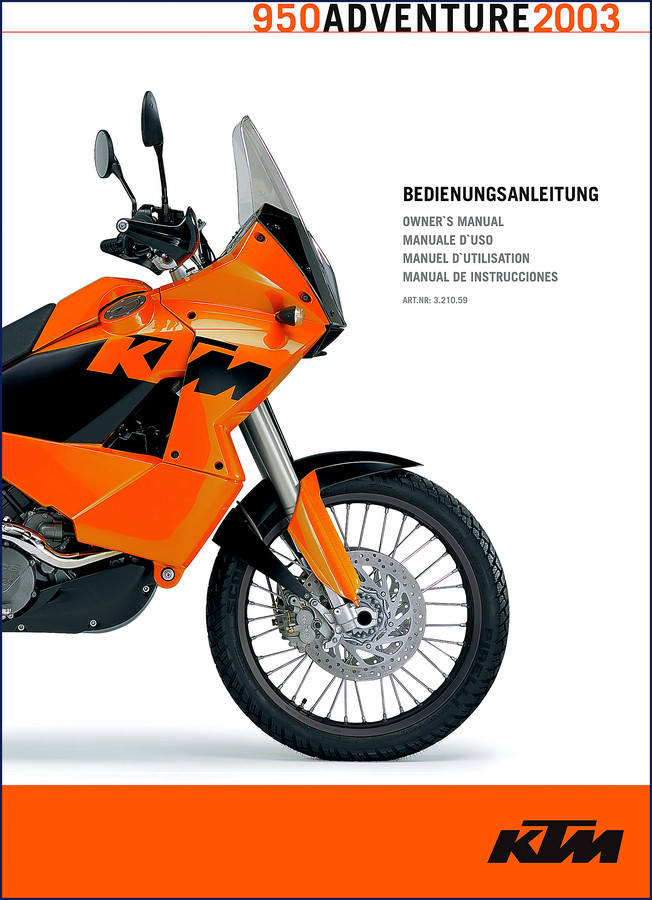 ktm 950 adventure 2003 user manual, ktm manual, ktm 950