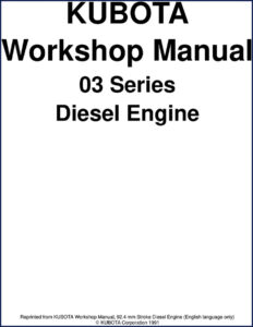 kubota 03 series 1991 workshop manual, kubota workshop manual, kubota 03