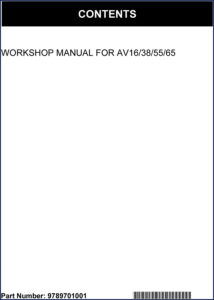 kubota av16 av38 av55 av65 workshop manual, kubota workshop manual, kubota av16