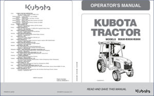 kubota b3000, b3030, b2630 2011 operators manual, kubota manual, kubota b3000,