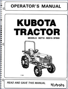 kubota b2710 b2910 b7800 operators manual, kubota manual, kubota b2710
