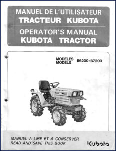 kubota b6200, b7200 1980 operators manual, kubota manual, kubota b6200,