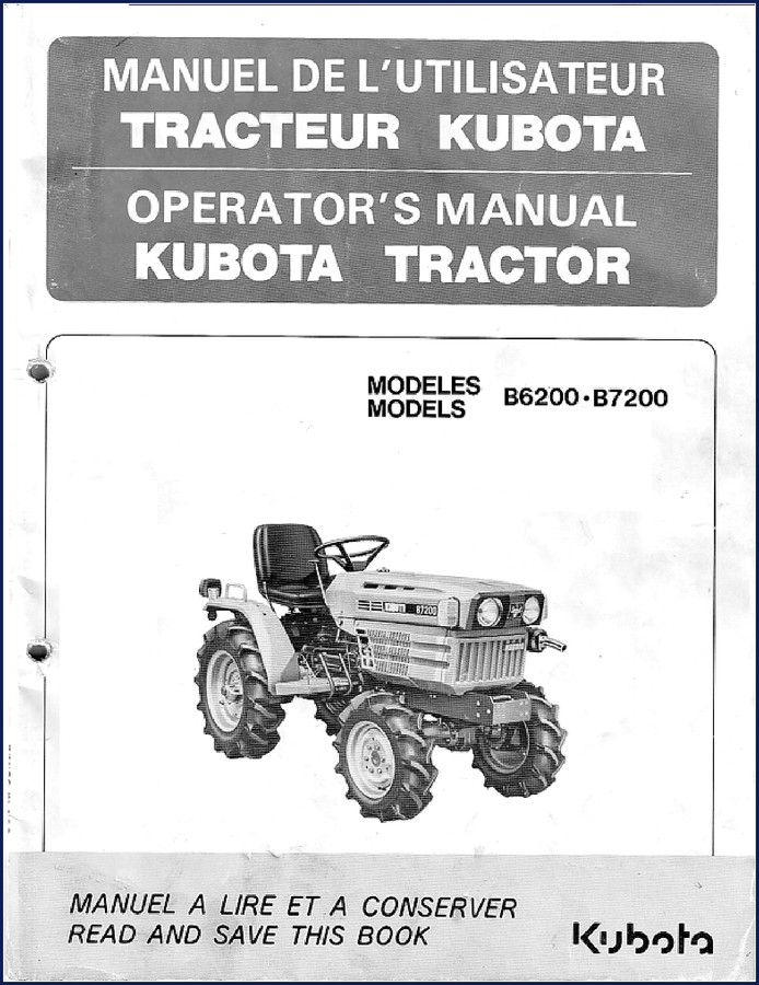 kubota b6200, b7200 1980 operators manual, kubota manual, kubota b6200,