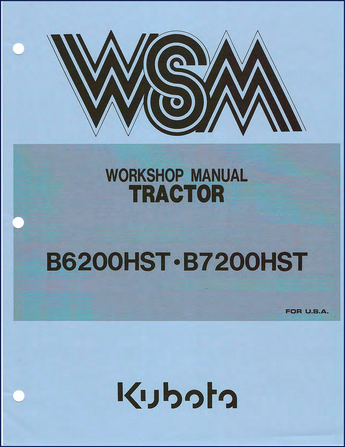 kubota b6200hst b7200hst 1991 workshop manual, kubota workshop manual, kubota b6200hst