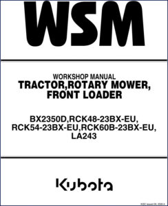 kubota la243, bx2350d, rck48, kubota manual, kubota la243,
