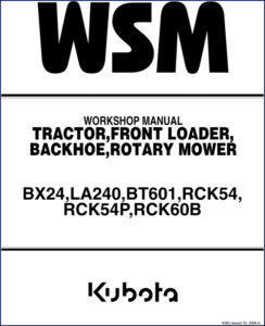 kubota bx24 la240 bt601 rck54 rck54p 2006 shop, kubota manual, kubota bx24