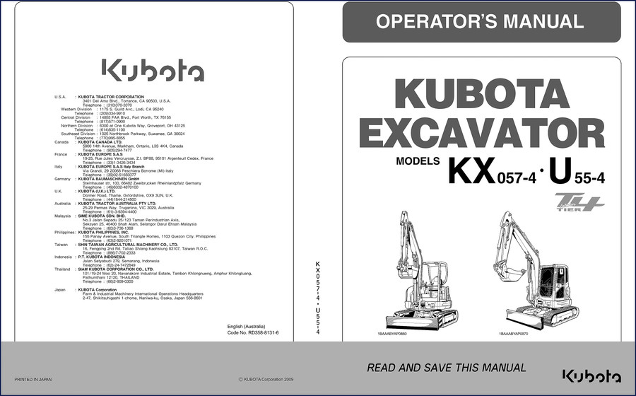 kubota kx057, kubota manual