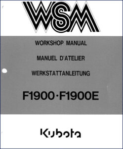 kubota f1900 f1900e 1993 workshop manual factory specs, kubota workshop manual, kubota f1900