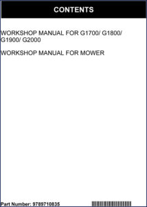 kubota g1700 g1800 g1900 g2000 workshop manual, kubota workshop manual, kubota g1700