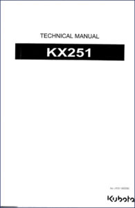 kubota kx251 technical manual, kubota manual, kubota kx251
