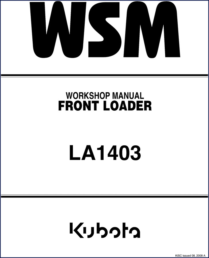 kubota la1403 2008 workshop manual, kubota workshop manual, kubota la1403