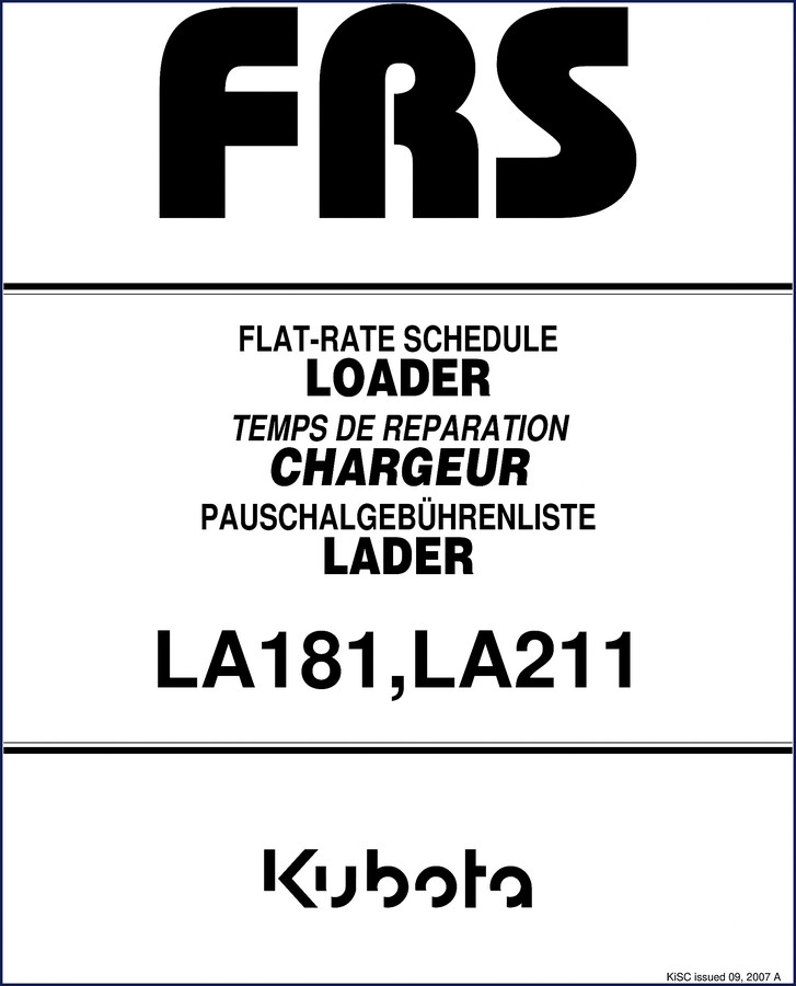 kubota la181, la211 2007 troubleshooting manual, kubota manual, kubota la181,