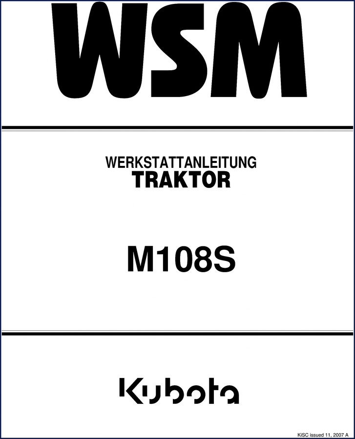 kubota m108s 2007 workshop manual, kubota workshop manual, kubota m108s