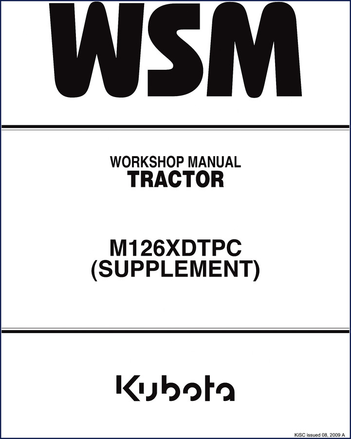 kubota m126xdt 2009 workshop manual, kubota workshop manual, kubota m126xdt