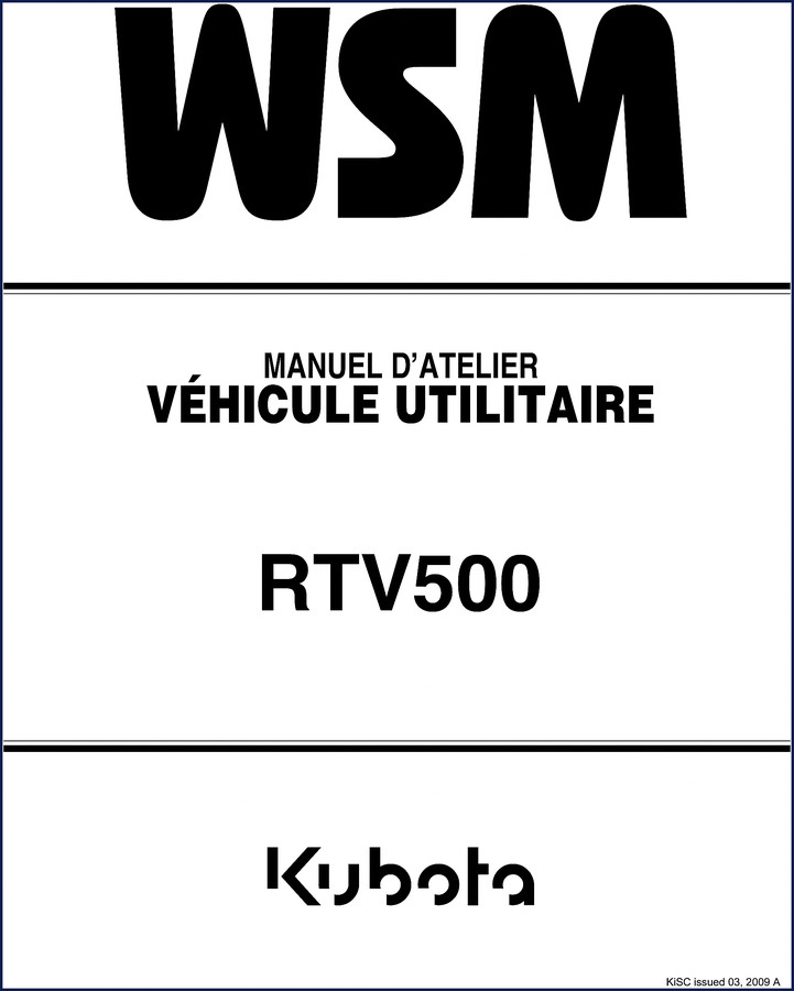 kubota rtv500 2009 workshop manual, kubota workshop manual, kubota rtv500