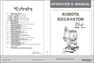kubota u17, kubota manual