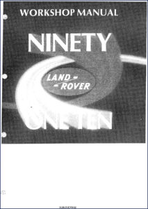land rover ninety, one ten workshop manual (616, land rover workshop manual, land rover rover