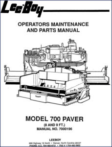 leeboy 700 paver operators manual, leeboy manual, leeboy 700