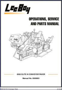 leeboy 8500 elite iii service manual, leeboy service manual, leeboy 8500