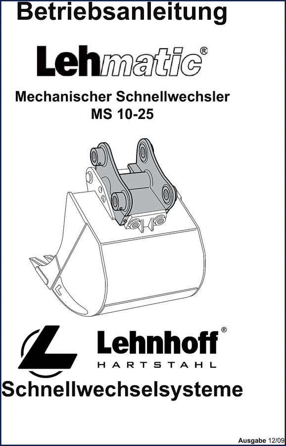 Lehnhoff MS 10-25 2009 Operators Manual – OEM Factory Specs