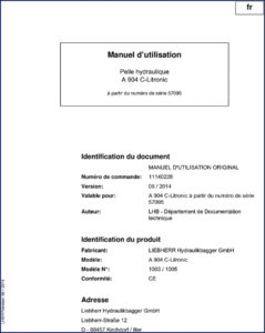 liebherr a 904 c, liebherr manual, liebherr a