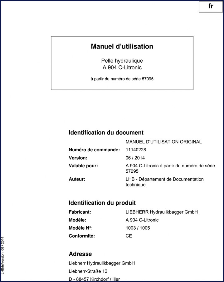 liebherr a 904 c, liebherr manual, liebherr a