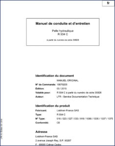 liebherr, liebherr-france sas manual