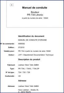 liebherr pr 734 2010 user manual, liebherr manual, liebherr pr