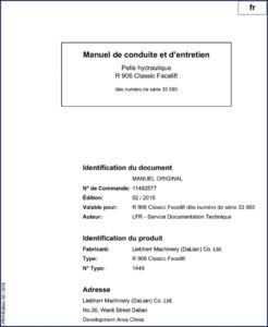 liebherr r 906 classic facelift 2015 operators manual, liebherr manual, liebherr r