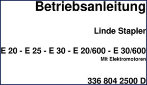 linde e, manual,  e