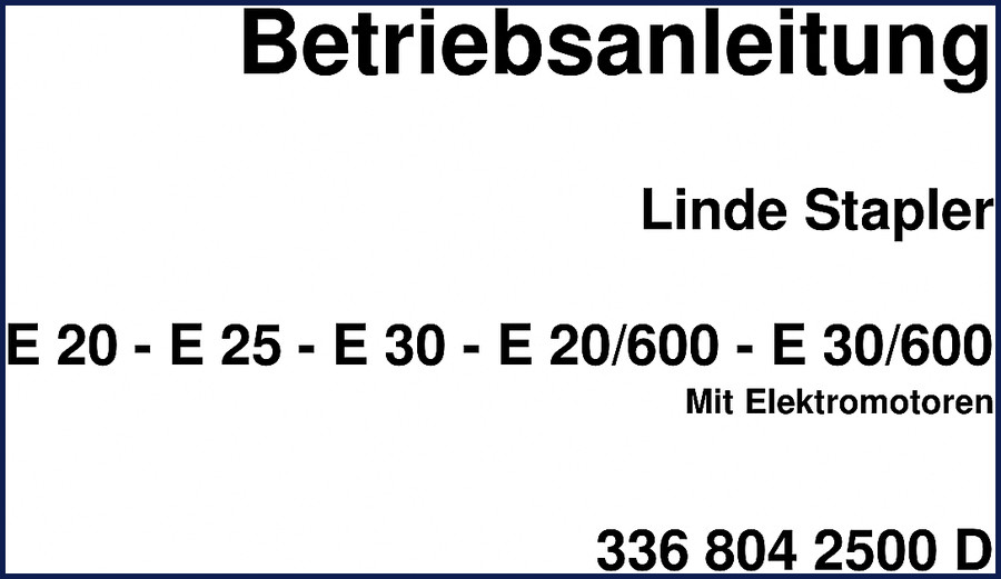 linde e, manual, e