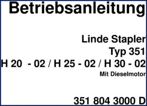 linde h20, linde manual