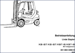 linde h20, linde manual