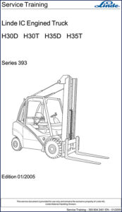 linde h30d, h30t, h35d, h35t 2005 training manual, linde manual, linde h30d,