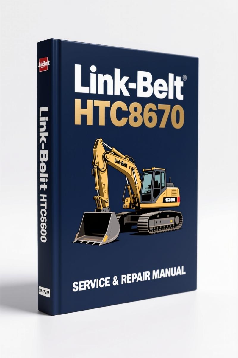 Link-Belt HTC8670 Technical Manual cover page showing crane silhouette and specs
