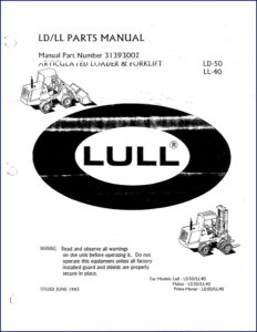 Lull LD-50, LL-40 1985 Parts Catalog – OEM Factory Manual