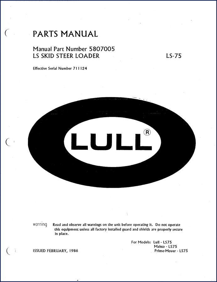 lull ls75, lull, lull manual, lull ls75,