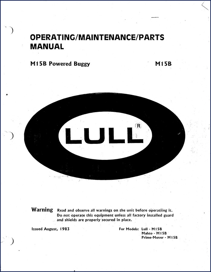 lull m15b 1983 service manual, lull service manual, lull m15b