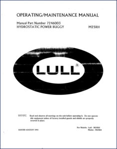 lull m25rh 1993 operators manual, lull manual, lull m25rh
